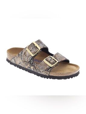 NWT Birkenstock Arizona Python Gold Sandals Size US 8/EU 39